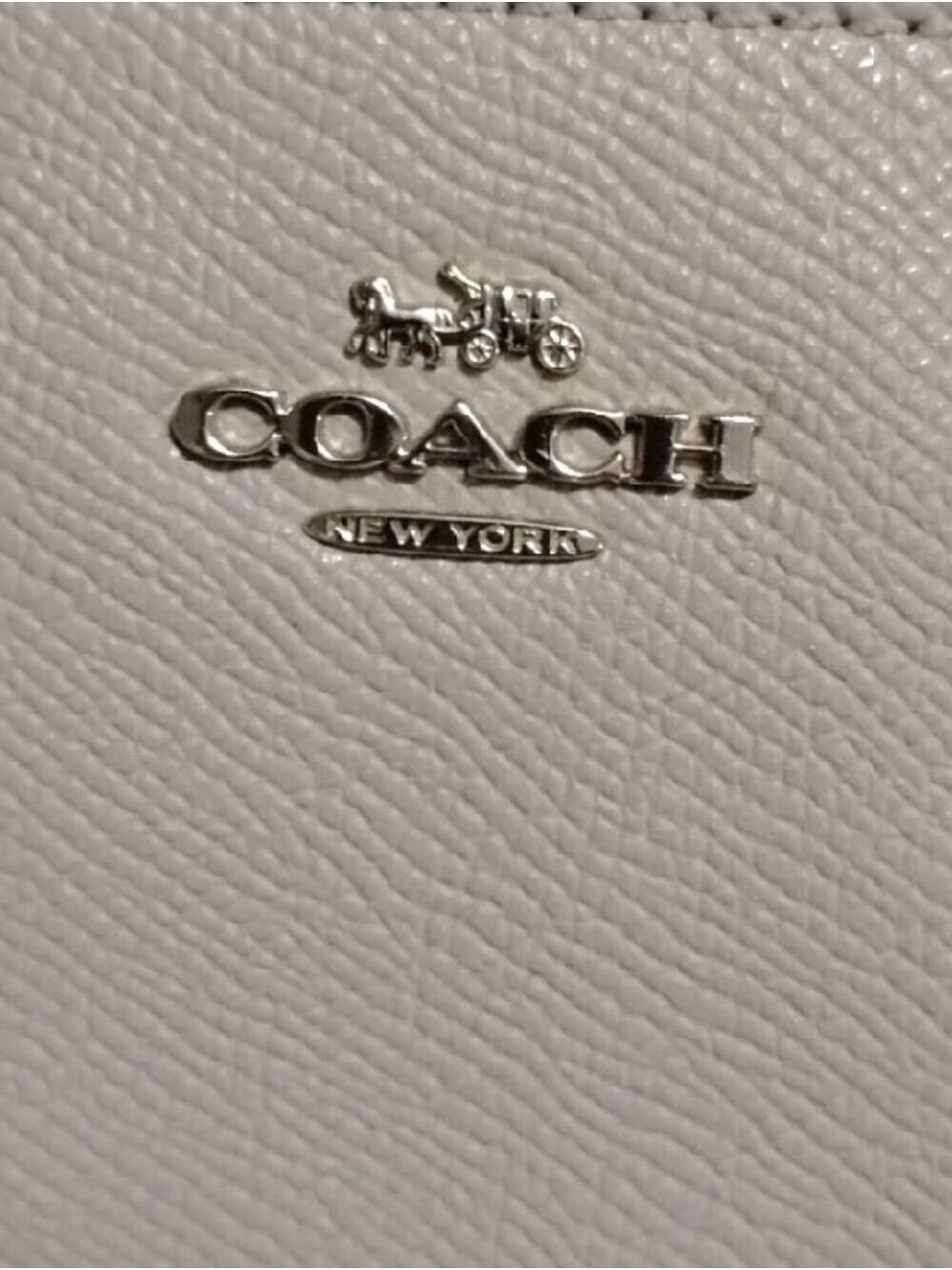 Coach Light Blush Pebbled Leather Corner Zip Wristlet Tan Strap Silver Hardware - Picture 2 of 8